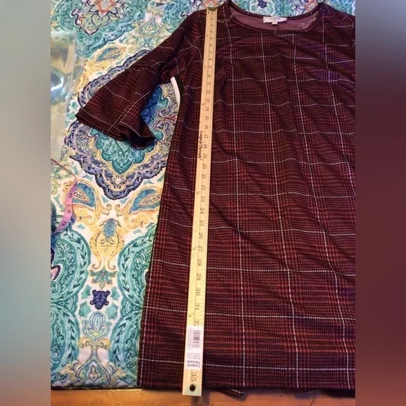 Red black 3/4 Sleeve 1x Ladies Dress (0005) - Picture 7 of 8